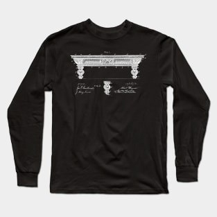 Billiard Table Vintage Patent Drawing Long Sleeve T-Shirt